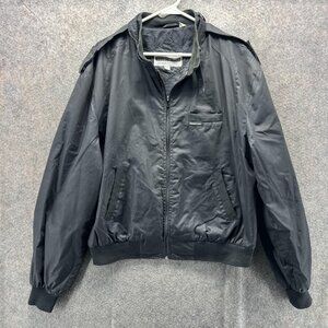 Vintage Members Only Jacket Mens 46 Black Bomber Epaulet Hong Kong Classic 80s